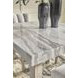 Grallegen Bisque and Gray 42" Square Marble Top Counter Height Dining Table