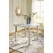 Grallegen Bisque and Gray 42" Square Marble Top Counter Height Dining Table