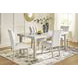 Grallegen Bisque and Gray Rectangular Marble Top Dining Room Set