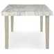 Grallegen Bisque and Gray Rectangular Marble Top Dining Room Set