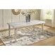 Grallegen Bisque and Gray Rectangular Marble Top Dining Room Set