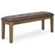 Vallister Light Brown Upholstered Dining Bench