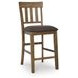 Vallister Light Brown Upholstered Bar Stool Set of 2