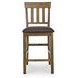 Vallister Light Brown Upholstered Bar Stool Set of 2