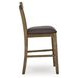 Vallister Light Brown Upholstered Bar Stool Set of 2