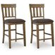 Vallister Light Brown Upholstered Bar Stool Set of 2