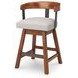 Ralene Gray Upholstered Swivel Bar Stool Set of 2