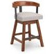 Ralene Gray Upholstered Swivel Bar Stool Set of 2