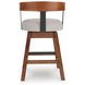 Ralene Gray Upholstered Swivel Bar Stool Set of 2