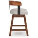 Ralene Gray Upholstered Swivel Bar Stool Set of 2