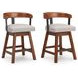 Ralene Gray Upholstered Swivel Bar Stool Set of 2