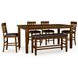 Ralene Medium Brown 78" Extendable Rectangular Counter Height Dining Table