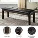 Haddigan Dark Brown Large Upholstered Dining Room Bench