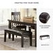 Haddigan Dark Brown Large Upholstered Dining Room Bench