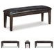 Haddigan Dark Brown Large Upholstered Dining Room Bench