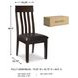 Haddigan Dark Brown Dining Upholstered Side Chair Set Of 2
