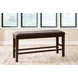 Haddigan Dark Brown Upholstered Counter Height Dining Bench