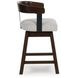 Haddigan Gray Upholstered Swivel Bar Stool Set of 2