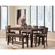 Haddigan Dark Brown 78" Extendable Rectangular Counter Height Dining Table