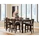 Haddigan Dark Brown Extendable Rectangular Counter Height Dining Room Set