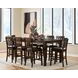 Haddigan Dark Brown Extendable Rectangular Counter Height Dining Room Set