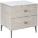 Zest White and Gray 2 Drawer Nightstand