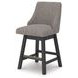 Neymorton Gray Performance Fabric Upholstered Swivel Bar Stool Set of 2