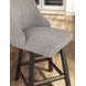 Neymorton Gray Performance Fabric Upholstered Swivel Bar Stool Set of 2