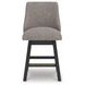 Neymorton Gray Performance Fabric Upholstered Swivel Bar Stool Set of 2