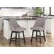 Neymorton Gray Performance Fabric Upholstered Swivel Bar Stool Set of 2