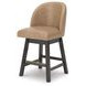 Neymorton Brown Upholstered Swivel Bar Stool Set of 2