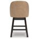 Neymorton Brown Upholstered Swivel Bar Stool Set of 2