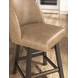 Neymorton Brown Upholstered Swivel Bar Stool Set of 2