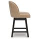 Neymorton Brown Upholstered Swivel Bar Stool Set of 2