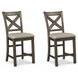 Moriville Gray Upholstered Bar Stool Set of 2
