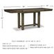 Moriville Grayish Brown Extendable Counter Height Dining Table