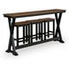Wildenauer Deep Brown and Satin Black 4 Piece Counter Height Dining Set with USB Charging