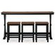 Wildenauer Deep Brown and Satin Black 4 Piece Counter Height Dining Set with USB Charging