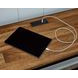 Wildenauer Deep Brown and Satin Black 4 Piece Counter Height Dining Set with USB Charging