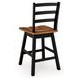 Wildenauer Brown and Black Swivel Bar Stool