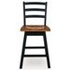 Wildenauer Brown and Black Swivel Bar Stool