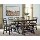 Wildenauer Deep Brown and Satin Black Extendable Rectangular Counter Height Dining Room Set