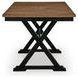 Wildenauer Deep Brown and Satin Black 78" Extendable Rectangular Counter Height Dining Table
