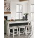 Robbinsdale Antique White and Light Gray Upholstered 4 Piece Counter Height Dining Set with USB Charging and Nailhead Trim