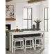 Robbinsdale Antique White and Light Gray Upholstered 4 Piece Counter Height Dining Set with USB Charging and Nailhead Trim