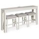 Robbinsdale Antique White and Light Gray Upholstered 4 Piece Counter Height Dining Set with USB Charging and Nailhead Trim