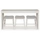 Robbinsdale Antique White and Light Gray Upholstered 4 Piece Counter Height Dining Set with USB Charging and Nailhead Trim