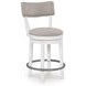 Robbinsdale Antique White and Light Gray Upholstered Swivel Bar Stool Set of 2