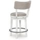 Robbinsdale Antique White and Light Gray Upholstered Swivel Bar Stool Set of 2
