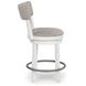 Robbinsdale Antique White and Light Gray Upholstered Swivel Bar Stool Set of 2